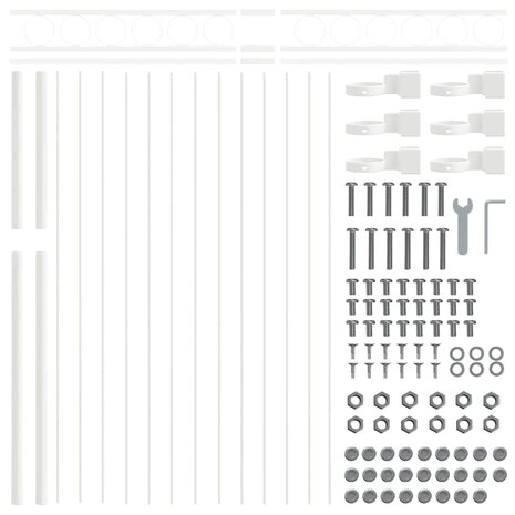Tuinhek met boog 1,7x0,8 m staal wit 3