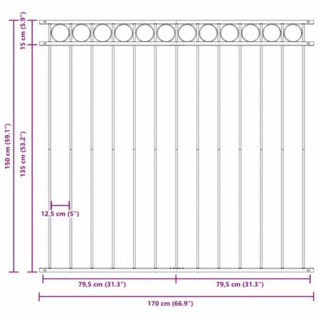 Tuinhek 1,7x1,5 m staal wit 7
