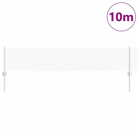 Gelaste Draadhek met 5 U-Posts Zilver 0,4x10 m Staal 2