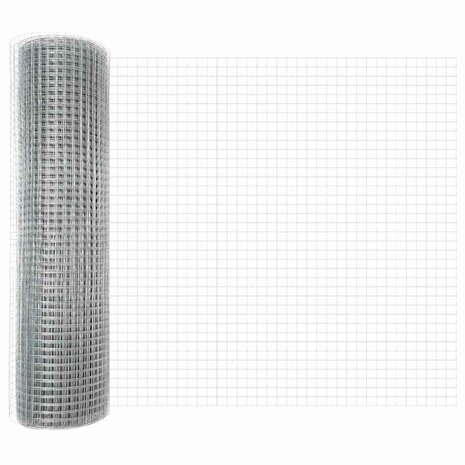 Gelaste Draadhek met 5 U-Posts Zilver 0,4x10 m Staal 4