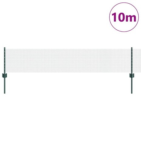 Gelaste Draadhek met 5 U-Palen Groen 0.4x10 m Staal 2