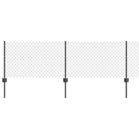 Gegastoneerd Draadhek met 5 U-Posts Grijs 0.4x10 m Staal 1