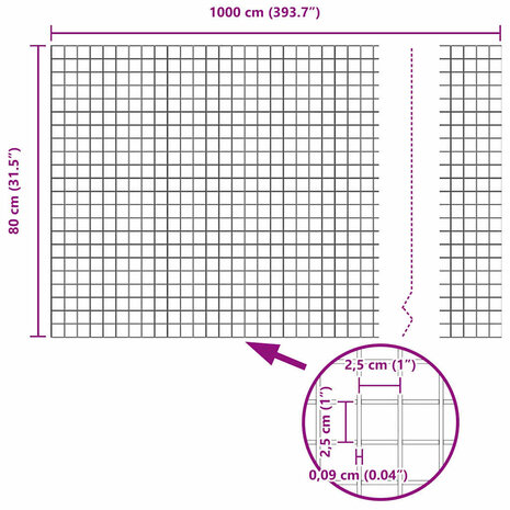 Gelast Draadhek Grijs 0,8 x 10 m van Staal 7