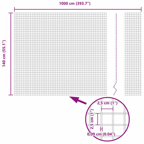 Gelast Draadhek Grijs 1,4 x 10 m Staal 7