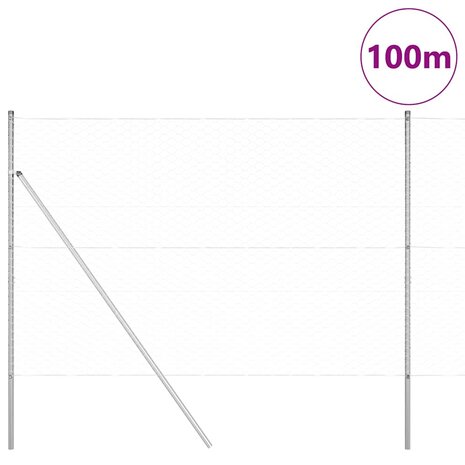 Hexagon Schutting 1,5x100 m Gegalvaniseerd Staal 2
