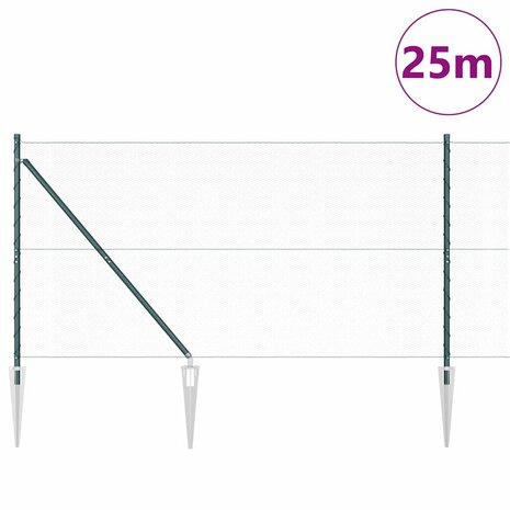 Schuttingset Set van 2 Groen Metaal, Kunststof 25 x 1.2 m 2