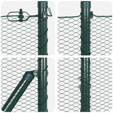 Schuttingset Set van 2 Groen Metaal, Kunststof 25 x 1.2 m 6