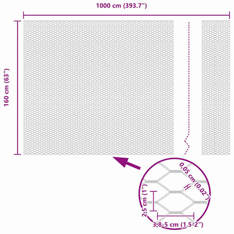 Hexagon Schutting 1,6 x 10 m Gegalvaniseerd Staal 7