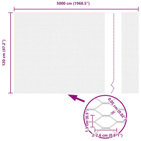 Hexagonale Schutting 1,2x50 m van Gegalvaniseerd Staal 7