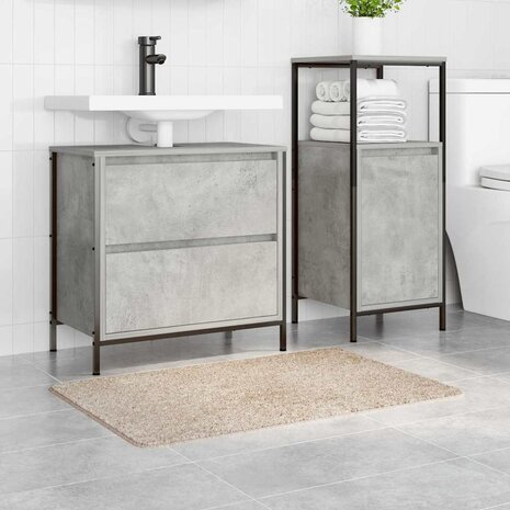 Badmat rechthoekig anti-slip 60x90 cm polypropeen crèmekleurig 2