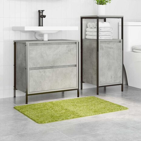 Badmat rechthoekig anti-slip 60x90 cm polypropeen groen 2