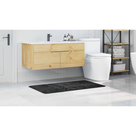 Badmat rechthoekig anti-slip 70x120 cm polypropeen donkergrijs 3