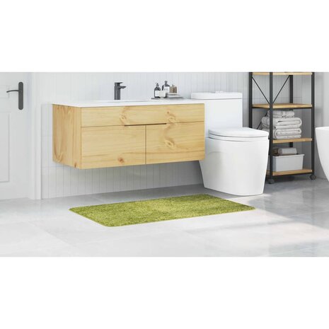 Badmat rechthoekig anti-slip 70x120 cm polypropeen groen 3