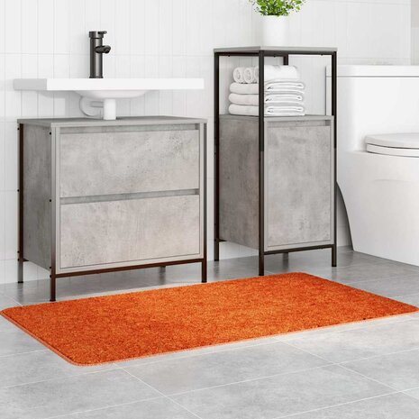 Badmat rechthoekig anti-slip 70x120 cm polypropeen oranje 2