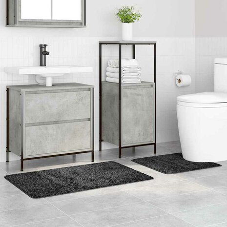 2-delige Badmattenset anti-slip polypropeen donkergrijs 2