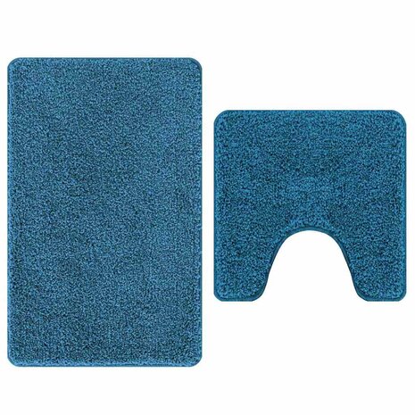 2-delige Badmattenset anti-slip polypropeen blauw 5