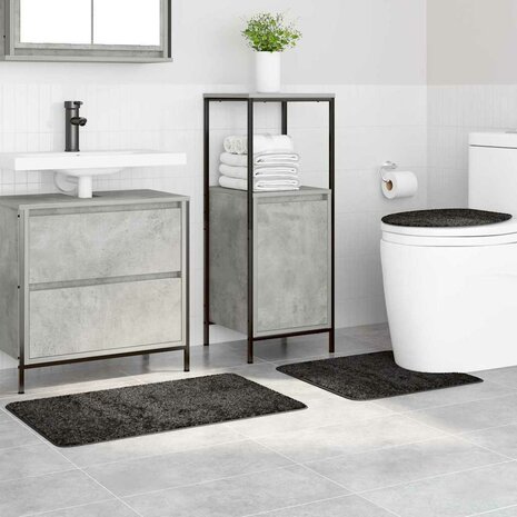 3-delige Badmattenset anti-slip polypropeen donkergrijs 2