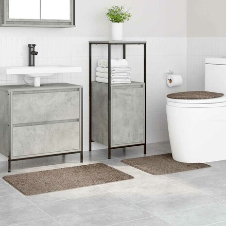 3-delige Badmattenset anti-slip polypropeen bruin 2