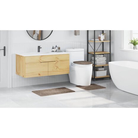 3-delige Badmattenset anti-slip polypropeen bruin 3
