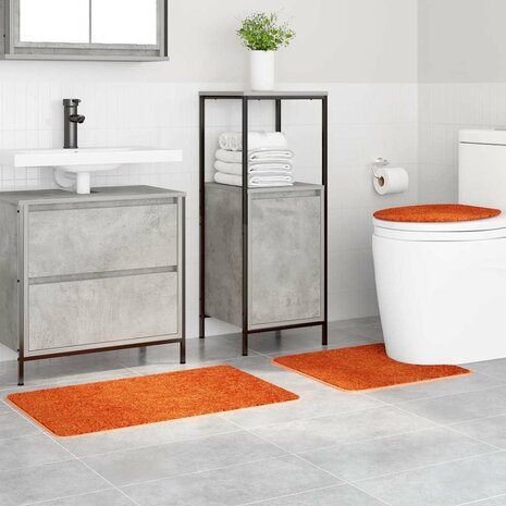 3-delige Badmattenset anti-slip polypropeen oranje 2