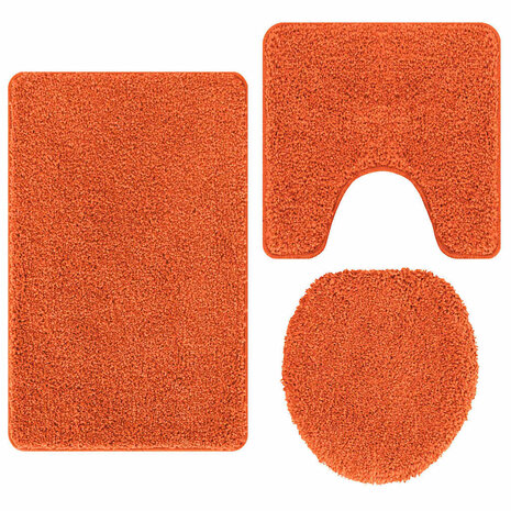 3-delige Badmattenset anti-slip polypropeen oranje 6