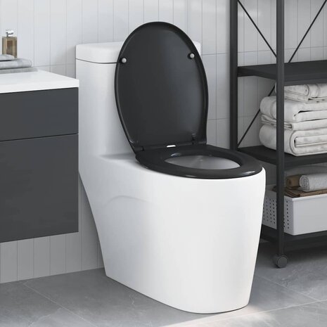 Toiletbril soft-close met quick-release Duroplast zwart 1