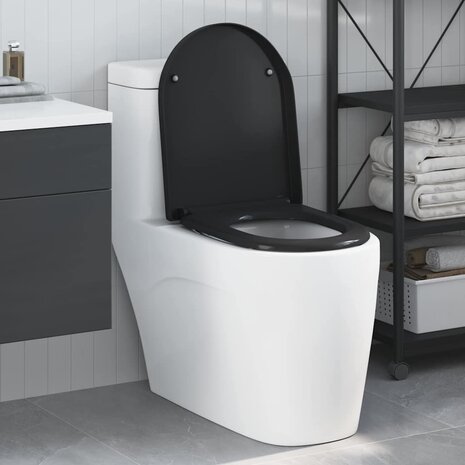 Toiletbril soft-close met quick-release Duroplast zwart 1