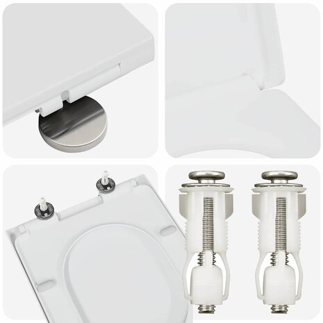Toiletbril soft-close met quick-release Duroplast wit 7