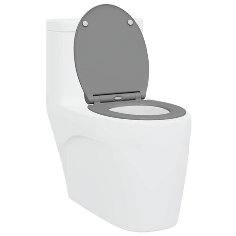 Toiletbril soft-close met quick-release Duroplast grijs 2