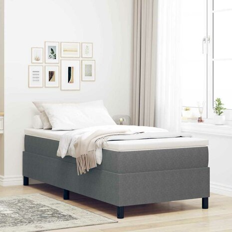 Boxspringbed ribfluweel lichtgrijs 80x200 cm 1