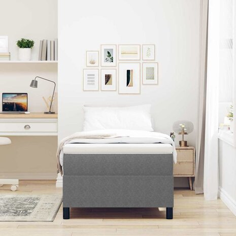 Boxspringbed ribfluweel lichtgrijs 80x200 cm 4