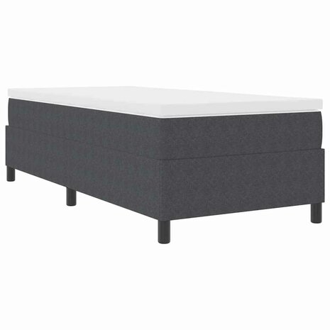 Boxspringbed Donkergrijs Eenpersoons Corduroy Stof 2