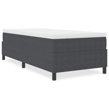 Boxspring Bed Donkergrijs 100x200 cm Corduroy Stof 3