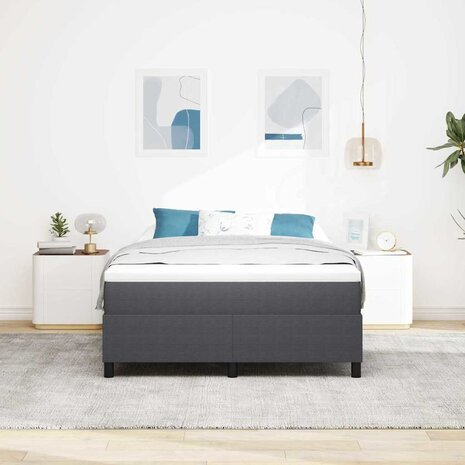 Boxspringbed Donkergrijs 140x200 cm Corduroy Stof 4