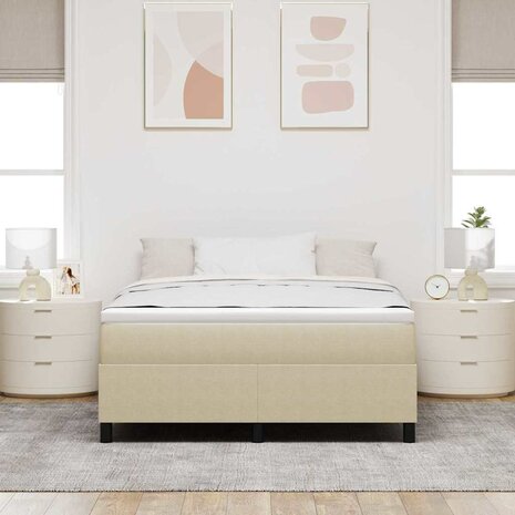 Boxspringbed in lichtgroen en grijs 140x200 cm van corduroystof 4