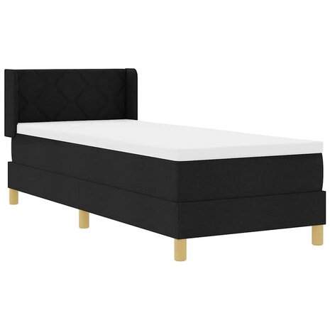 Boxspring bed Zwart en Wit en Zwart 80 x 200 cm Stof 6