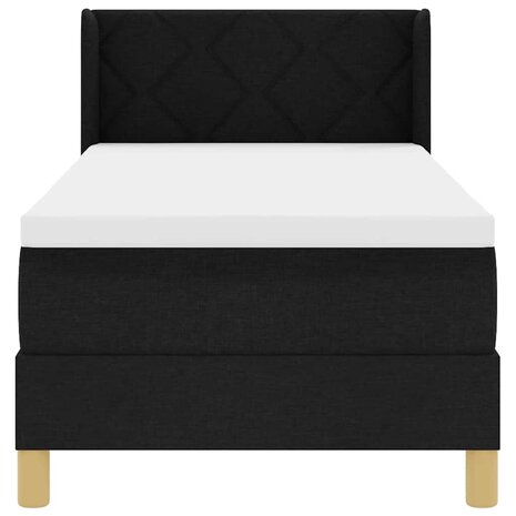 Boxspring bed Zwart en Wit en Zwart 80 x 200 cm Stof 7