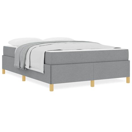 Boxspring bed Lichtgrijs en Wit en Lichtgrijs 160 x 200 cm Stof 4