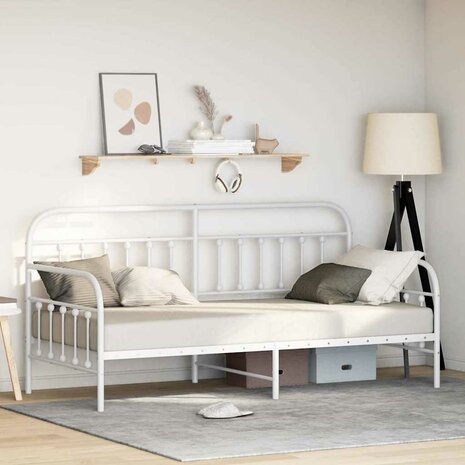 Slaapbank 100x190 cm staal wit 1