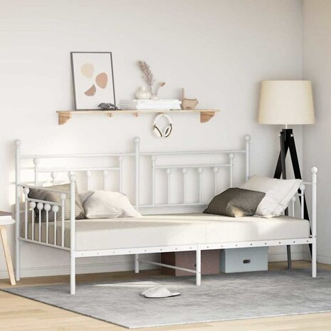 Slaapbank 90x190 cm staal wit 1