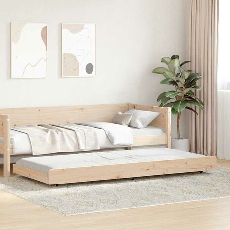 Bedbank met Wielen 90x190 cm van Massief Grenenhout 4