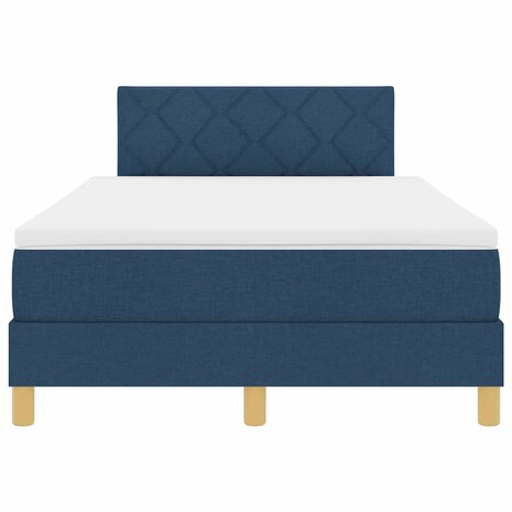 Boxspring Bed met Matras Blauw 120x200 cm Stof 7