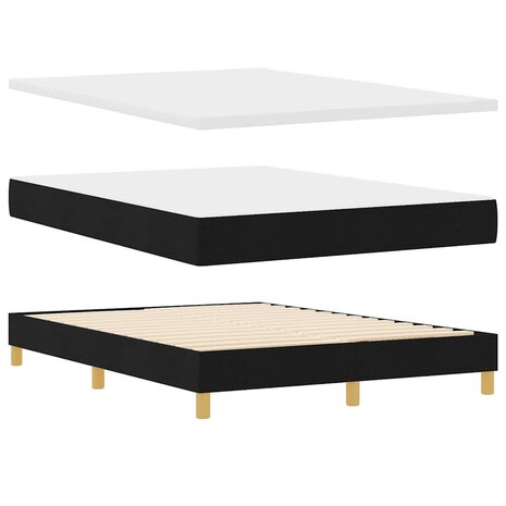 Boxspringbed met Matras Zwart 140x200 cm Stof 5