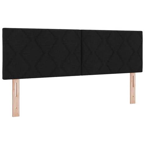 Boxspringbed met Matras Zwart 140x200 cm Stof 6