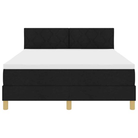 Boxspringbed met Matras Zwart 140x200 cm Stof 7