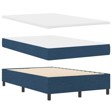 Boxspring Bed met Matras Blauw 120x200 cm Stof 6