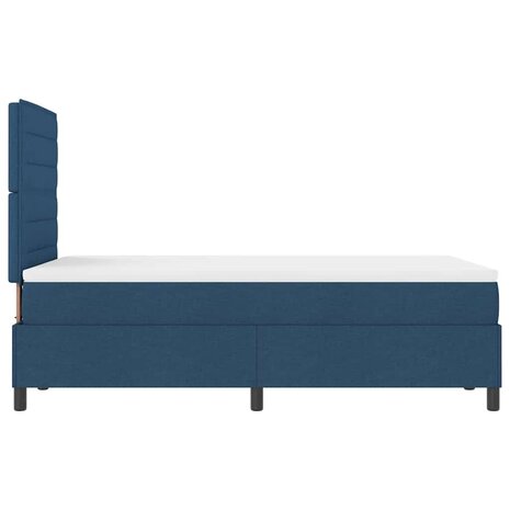 Boxspring Bed met Matras Blauw 120x200 cm Stof 8