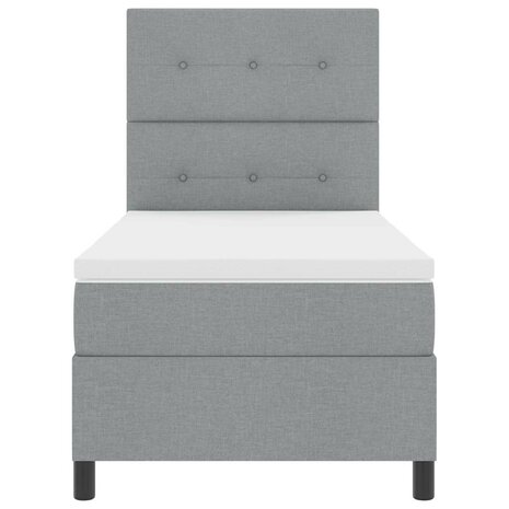 Boxspring Bed met Matras Lichtgrijs 80x200 cm Stof 7