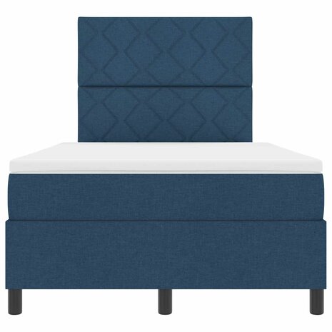 Boxspring Bed met Matras Blauw Klein Tweepersoons Stof 7