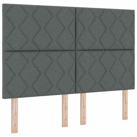 Boxspringbed met matras stof donkergrijs 140x200 cm 5